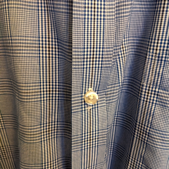 Land's End No Iron Tailored Fit Men's Shirt Size 17 1/2 - 34 Blue White - Picture 4 of 5